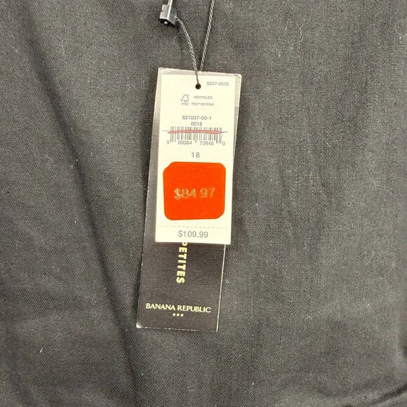 Wide-Leg jumpsuit sz18 linen romper Banana Republic Factory Plus Size Black - Picture 11 of 12